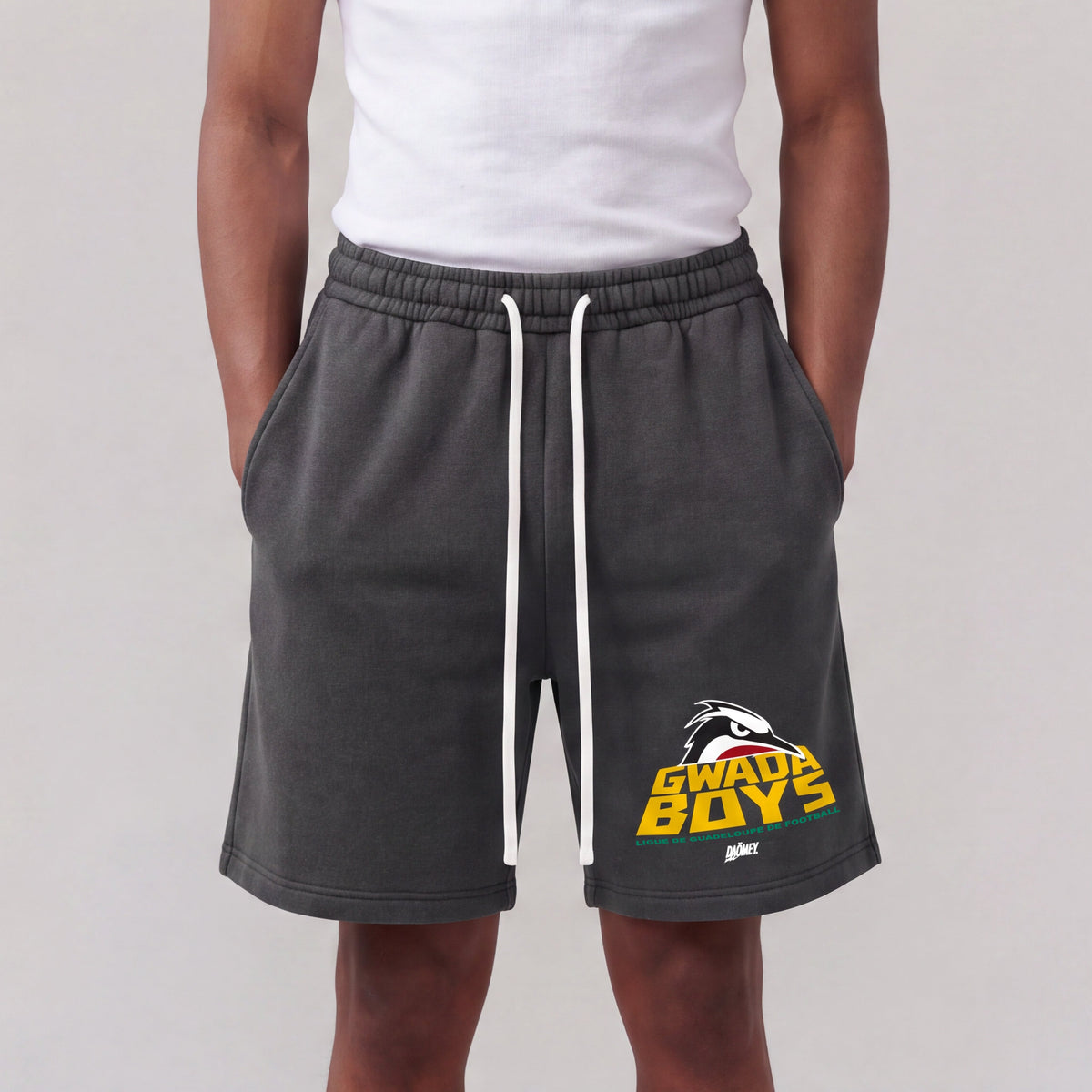 Short Vintage Délavé Gwada Boys Noir - DAÖMEY 