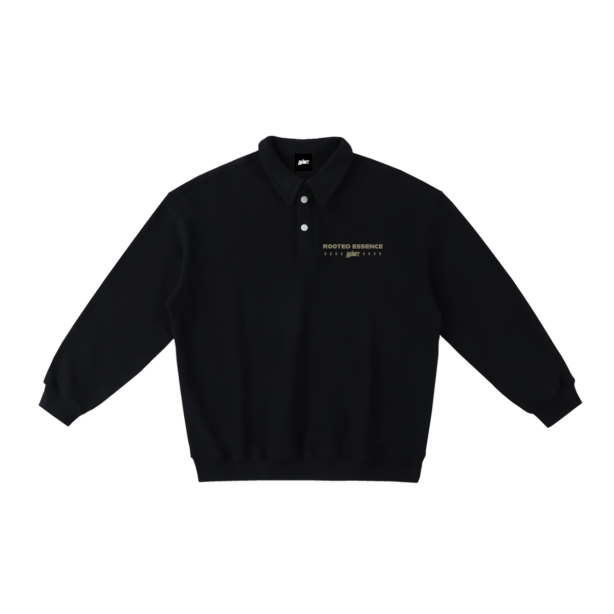 Sweatshirt Polo Noir Rooted Essence | DAÖMEY Basics