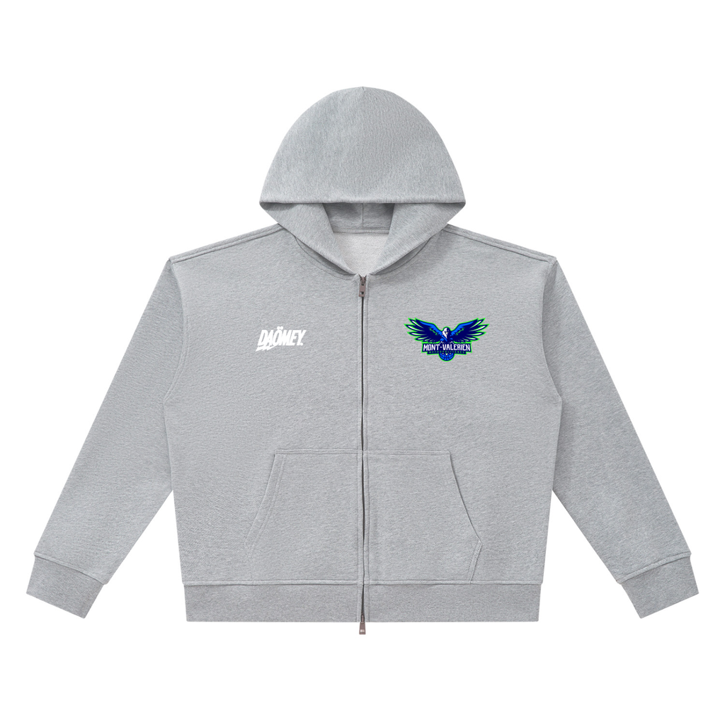 Hoodie Zippé Gris Mont-Valérien | DAÖMEY Lifestyle