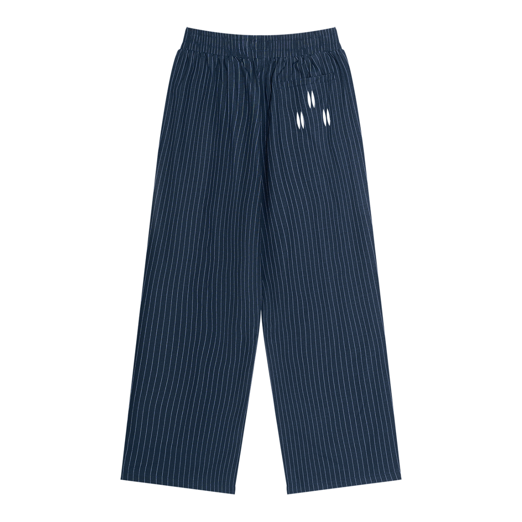 Pantalon Plissé Rayé Bleu | Daömey Lifestyle