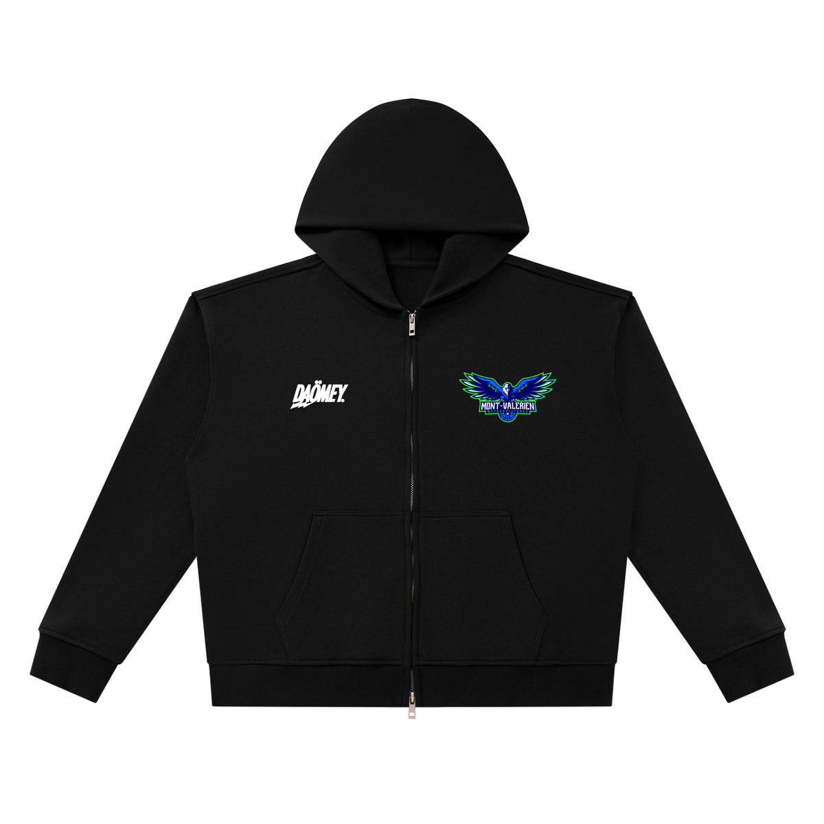 Hoodie Zippé Noir Mont-Valérien | DAÖMEY Lifestyle