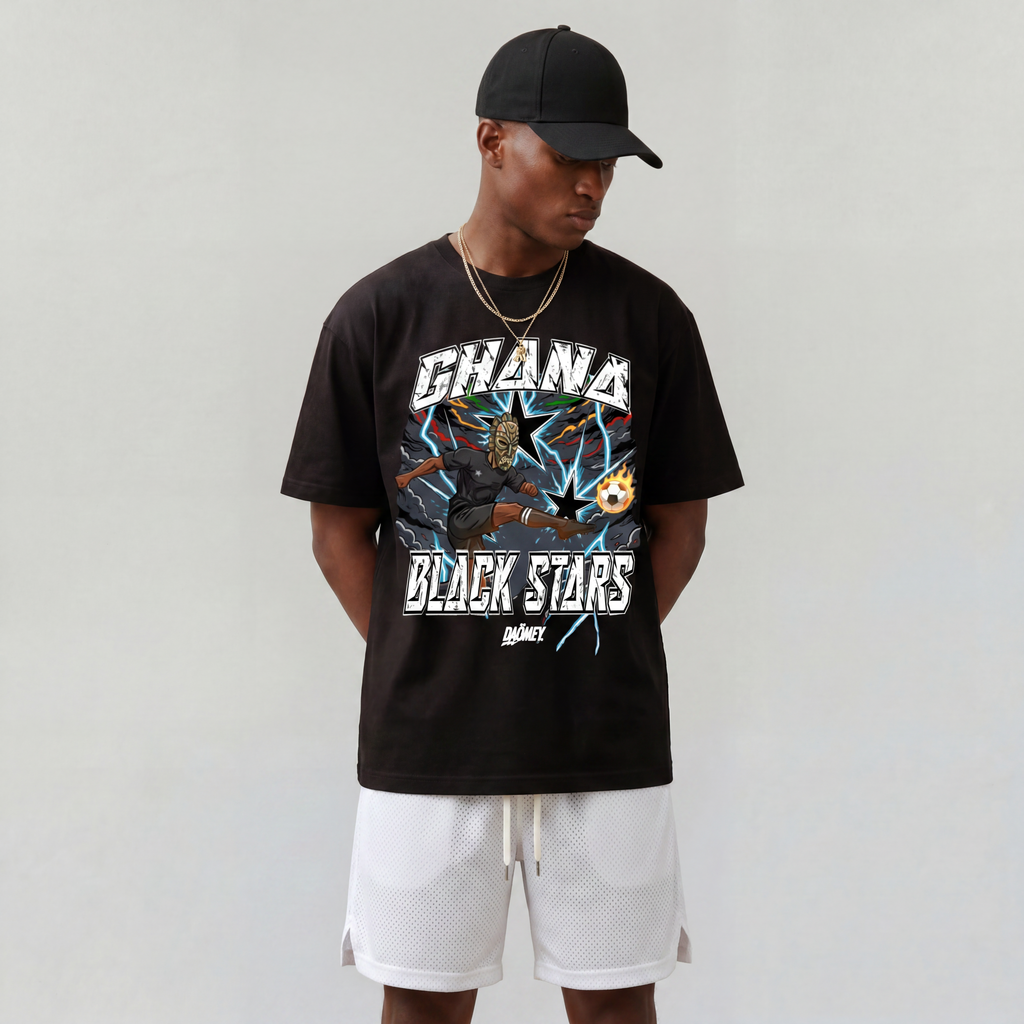 Graphic T-shirt Noir Ghana | Daömey Lifestyle - DAÖMEY 