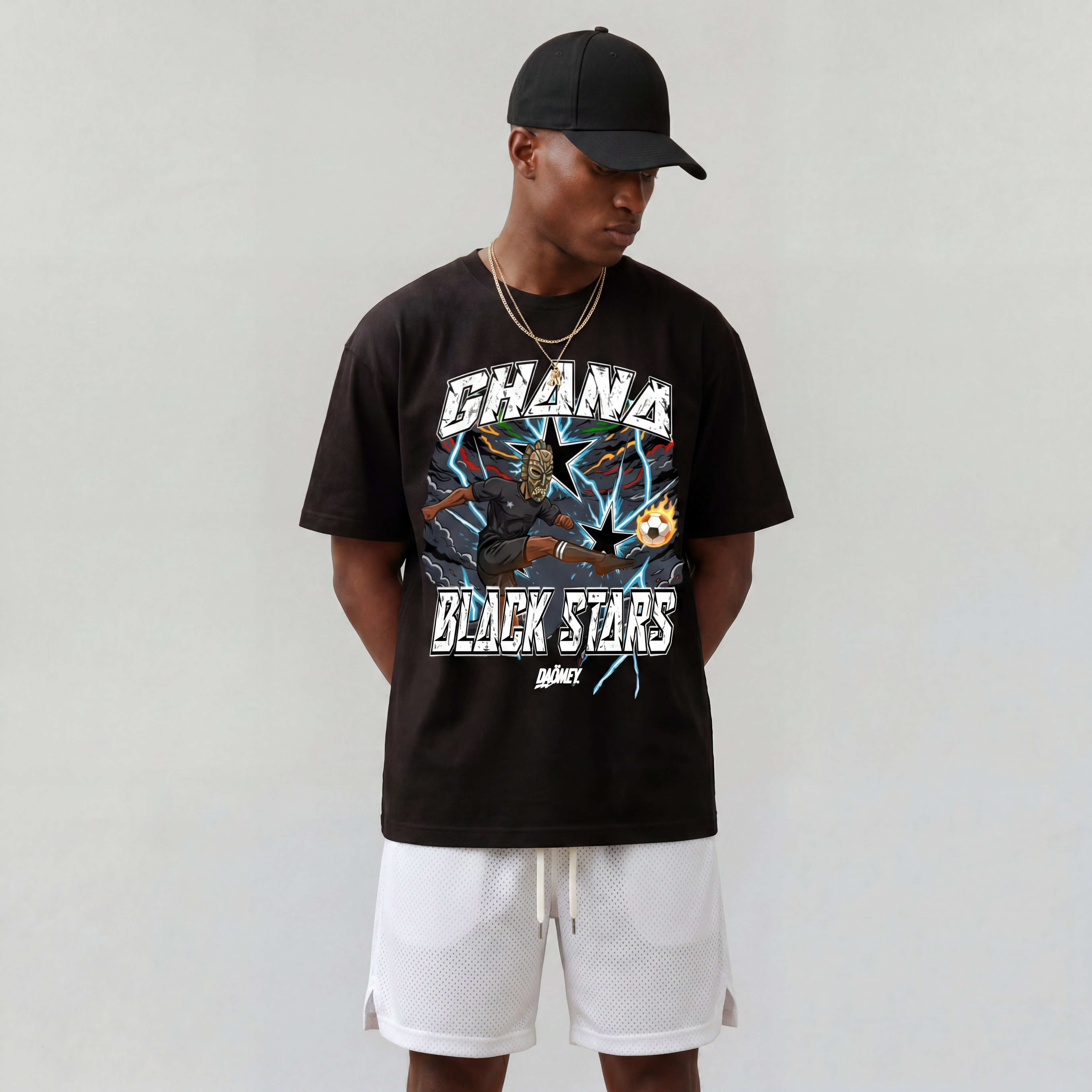Graphic T-shirt Noir Ghana | Daömey Lifestyle - DAÖMEY 