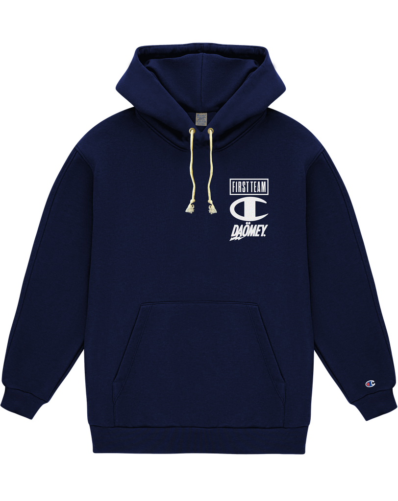 Hoodie Champion x First Team x Daömey Bleu - DAÖMEY 