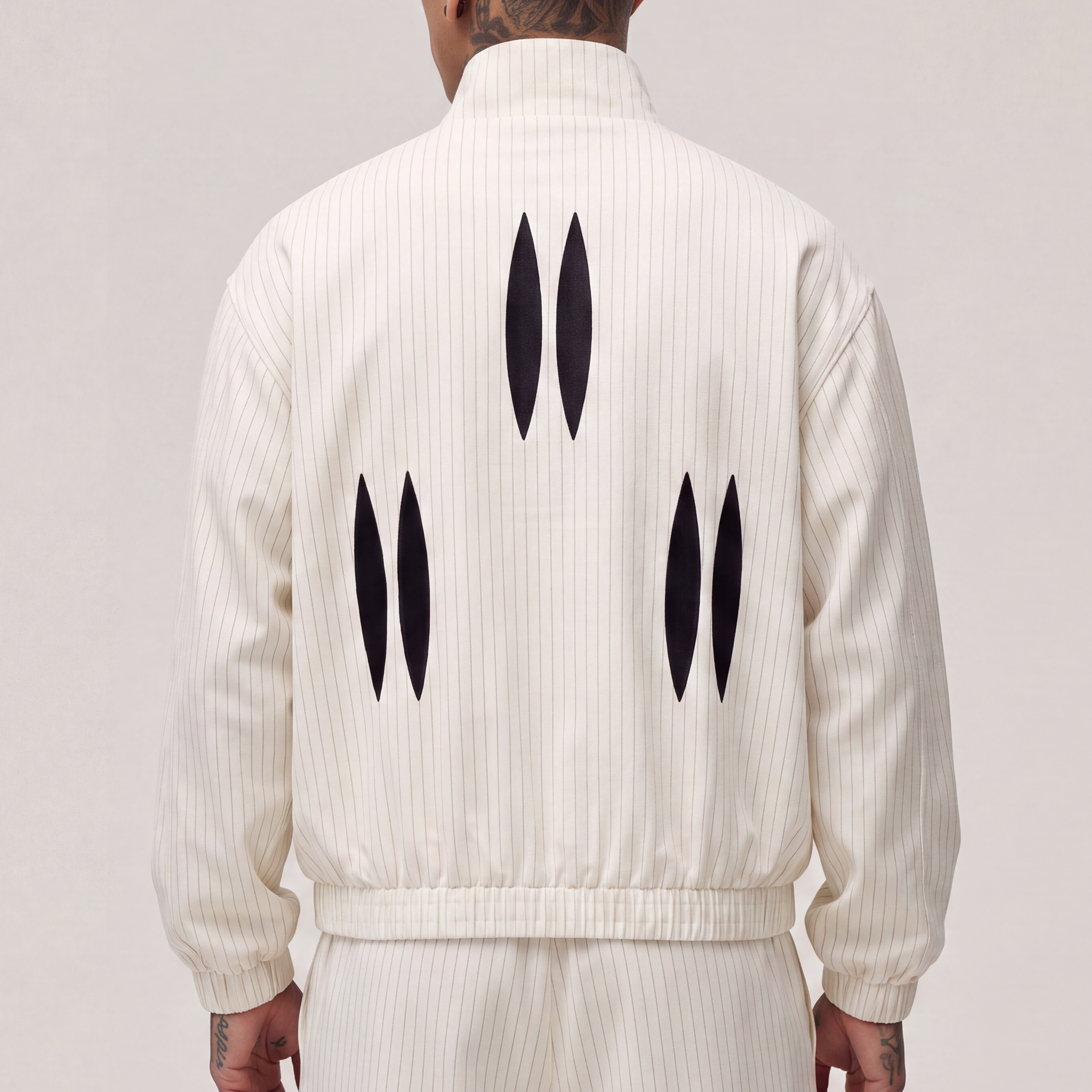 Veste de Survêtement Rayée Zippée Blanche | Daömey Lifestyle