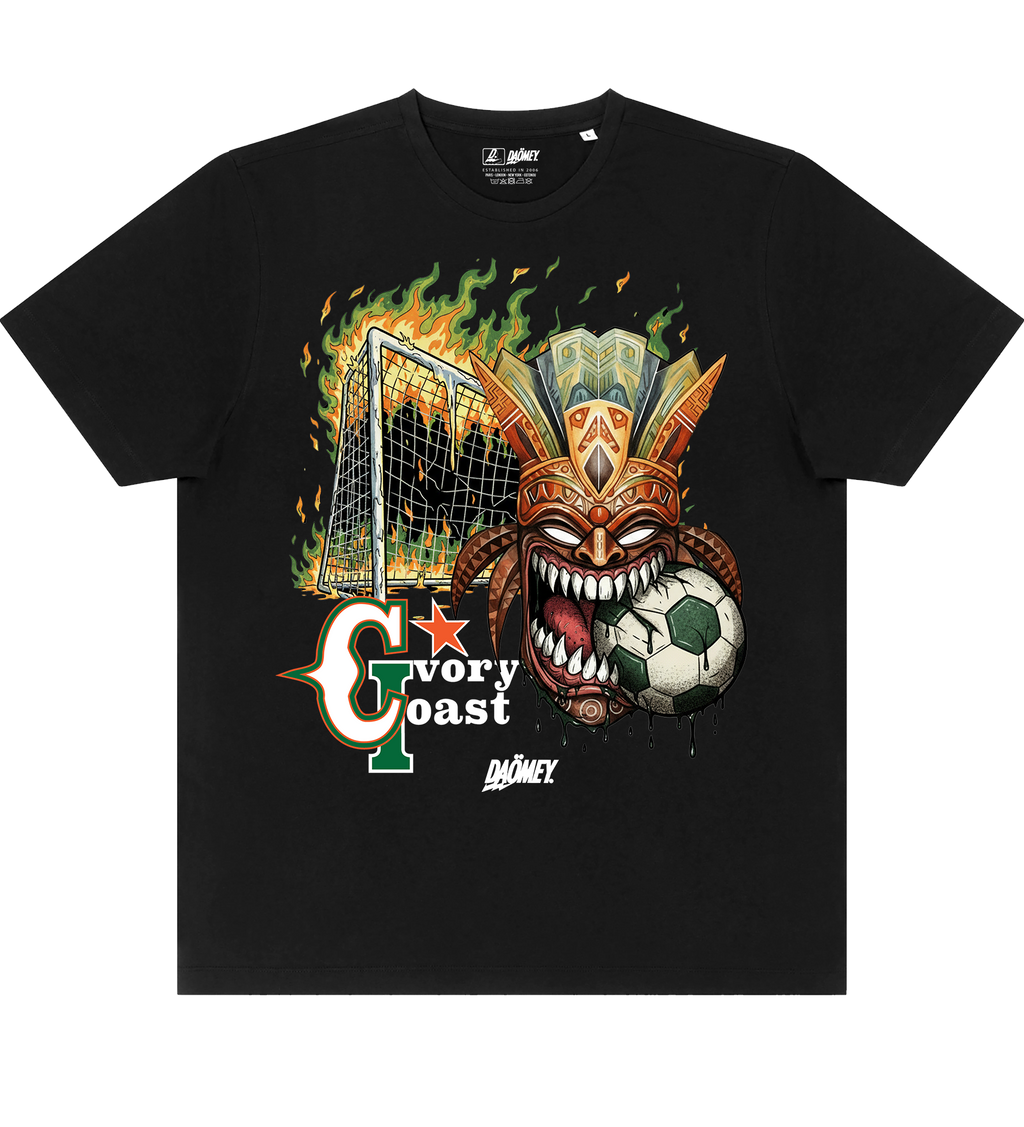 Graphic T-shirt Noir Ivory Coast | Daömey Lifestyle - DAÖMEY 