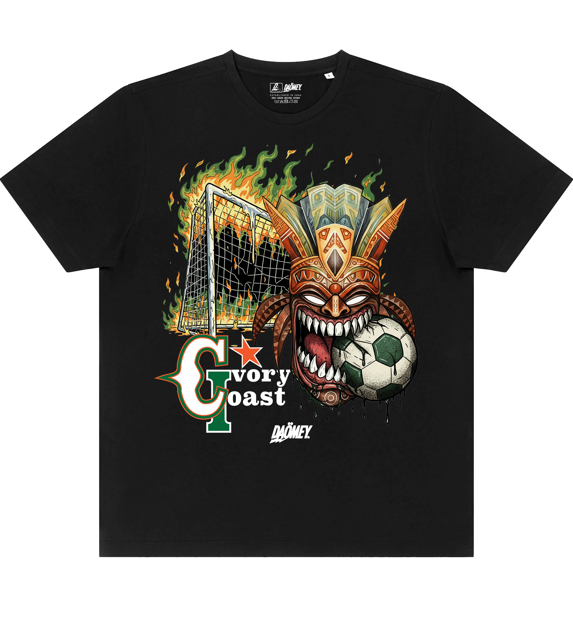 Graphic T-shirt Noir Ivory Coast | Daömey Lifestyle - DAÖMEY 