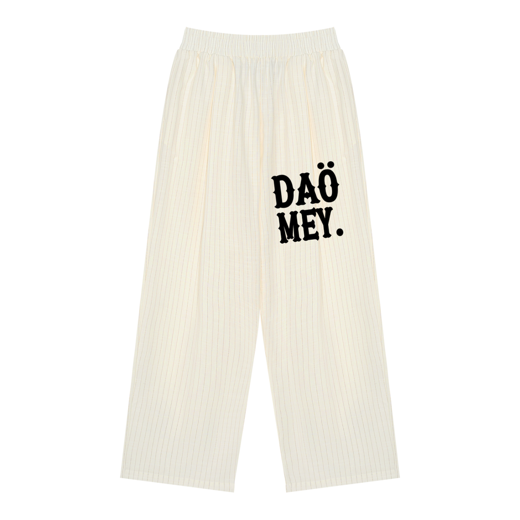 Pantalon Plissé Rayé Blanc | Daömey Lifestyle