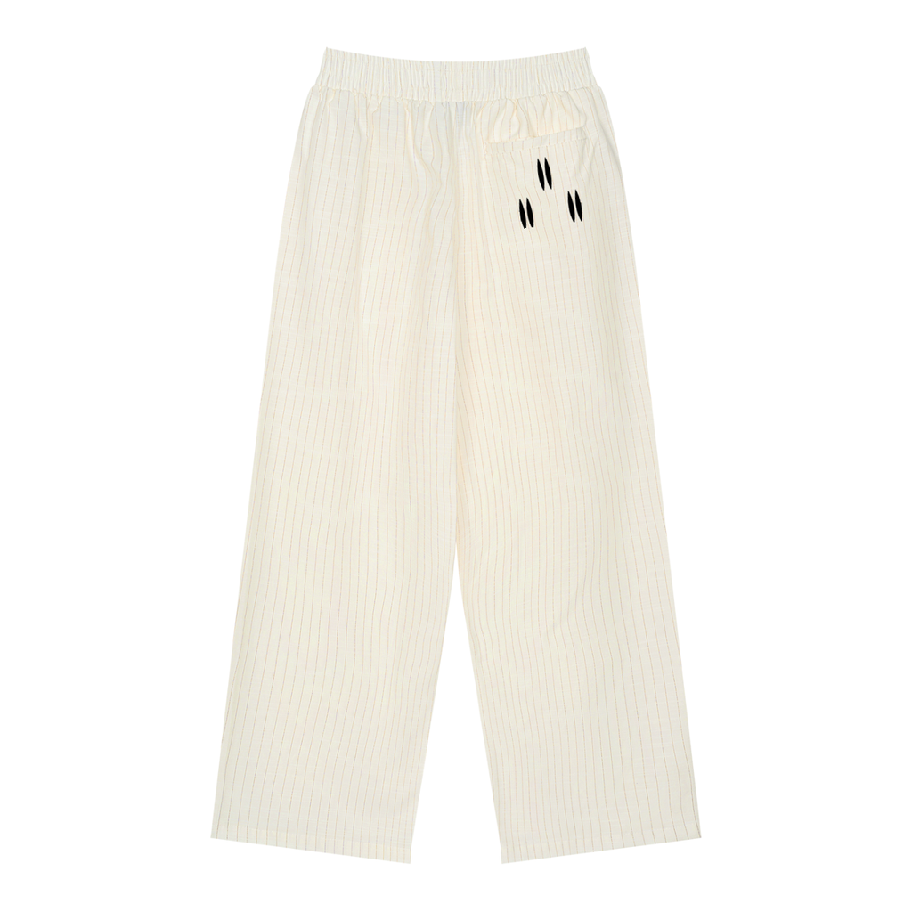 Pantalon Plissé Rayé Blanc | Daömey Lifestyle