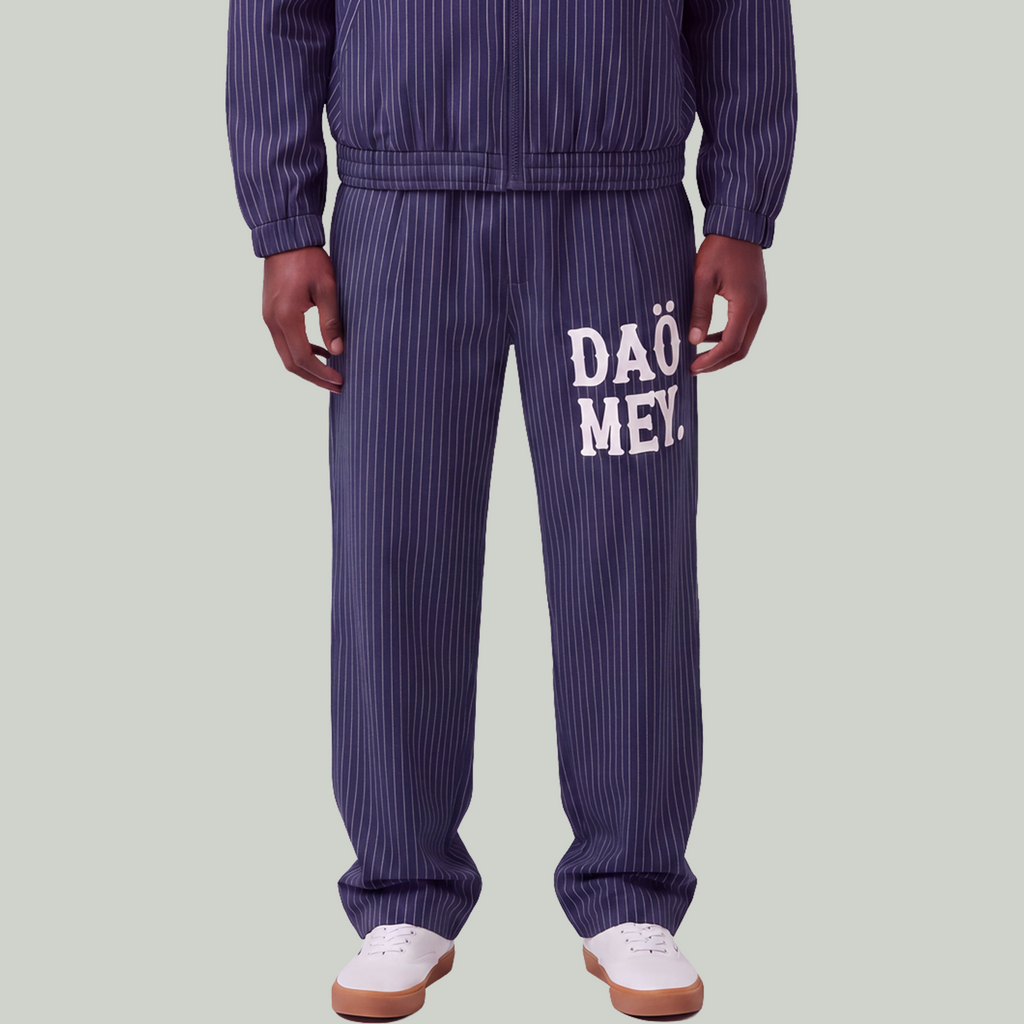 Pantalon Plissé Rayé Bleu | Daömey Lifestyle