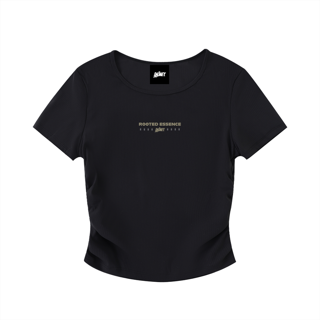 Crop Top Noir Rooted Essence | DAÖMEY Basics