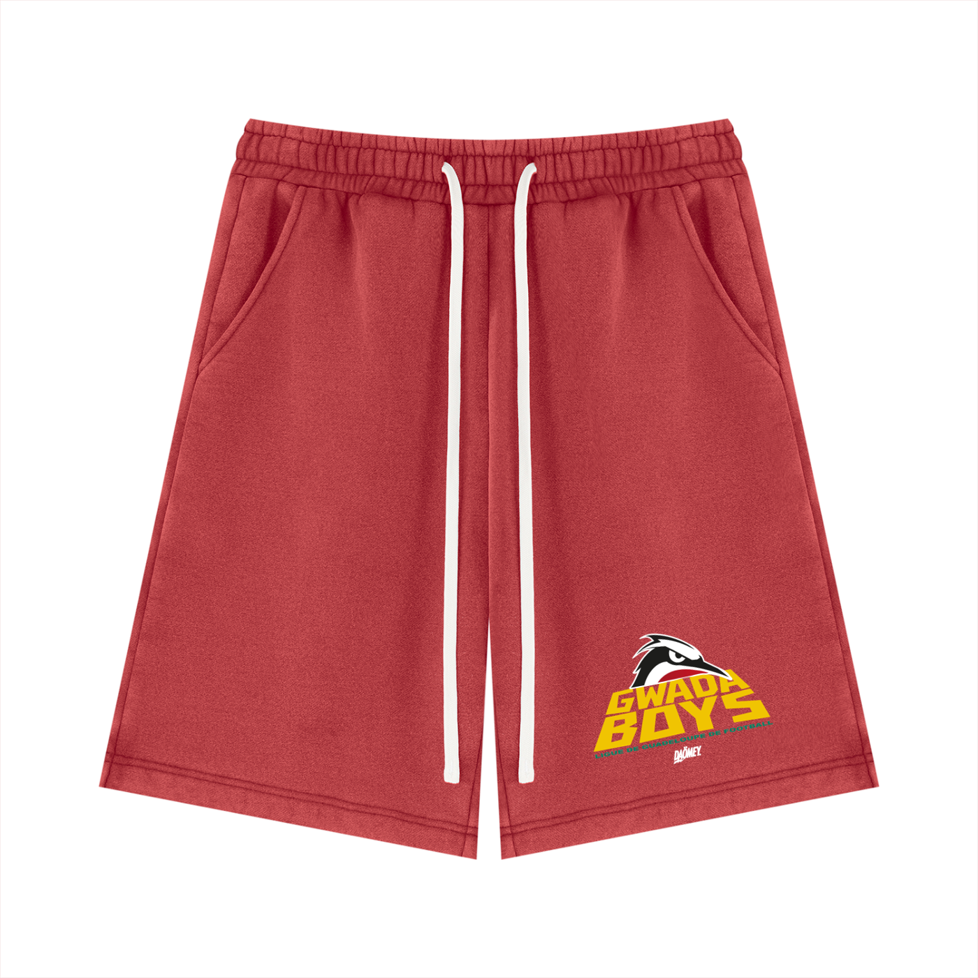 Short Vintage Délavé Gwada Boys Rouge