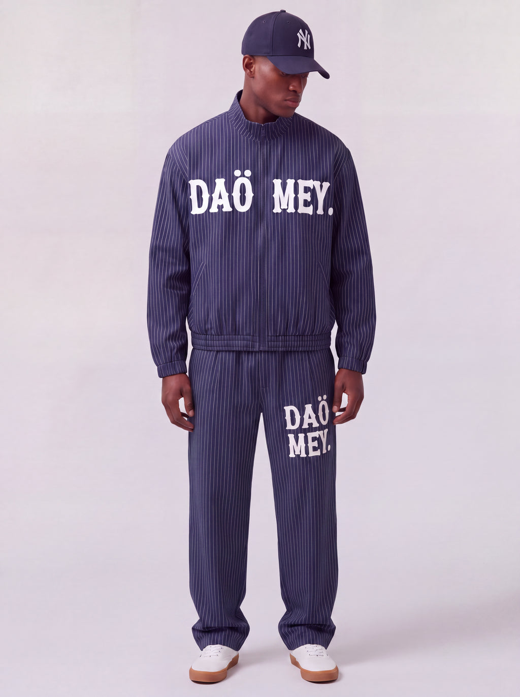Pantalon Plissé Rayé Bleu | Daömey Lifestyle