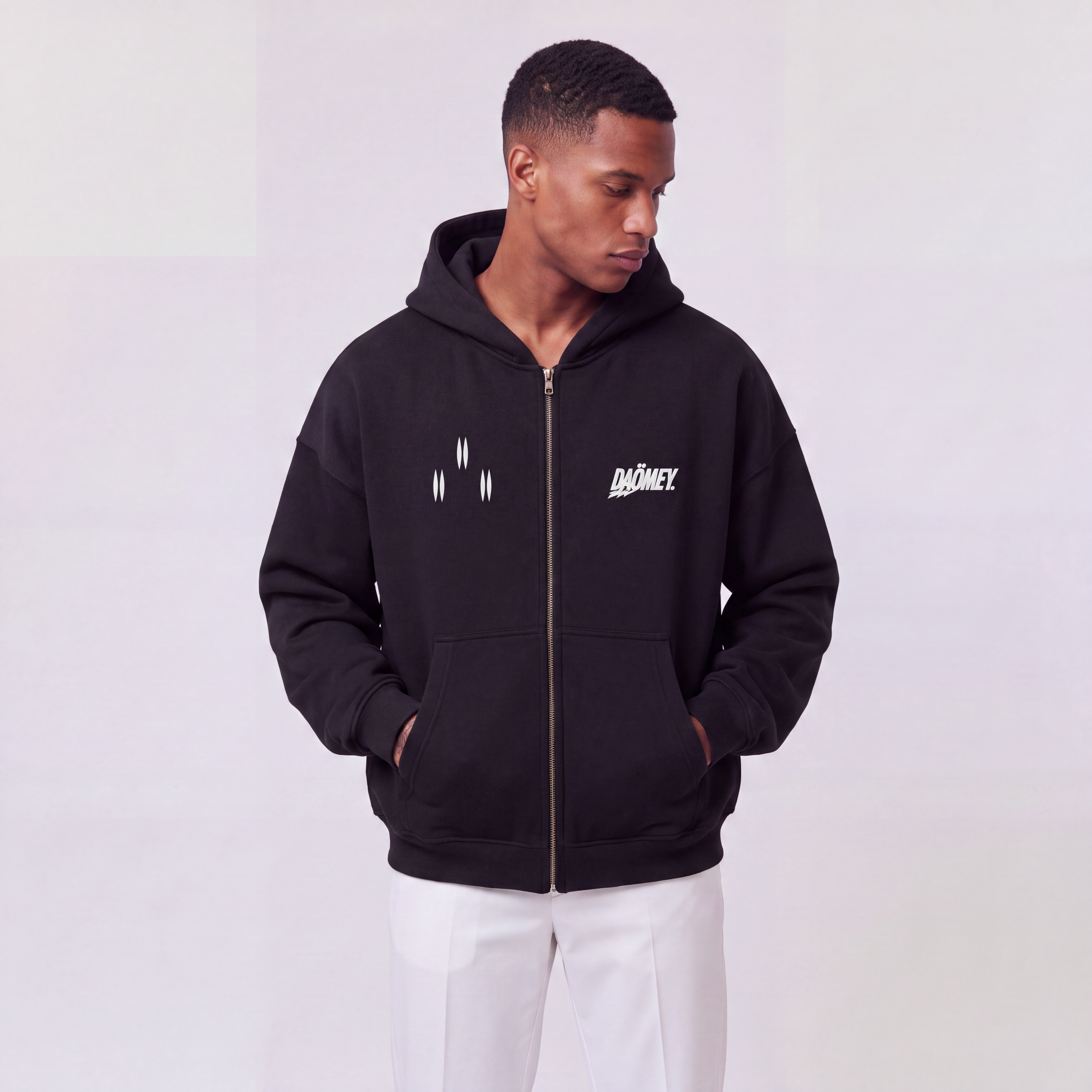 Hoodie Zippé Noir King Béhanzin