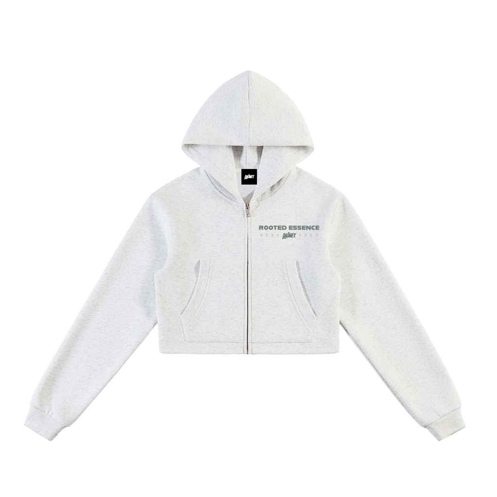 Hoodie Croppé Gris Rooted Essence | DAÖMEY Basics